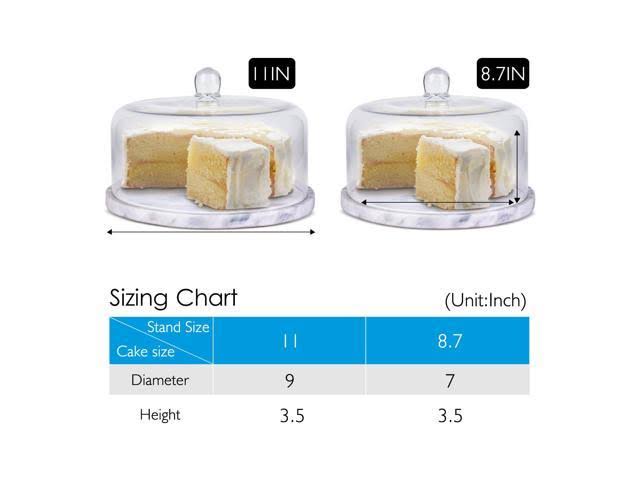 Marble Cake Stand with Glass Dome Serving Platter A7