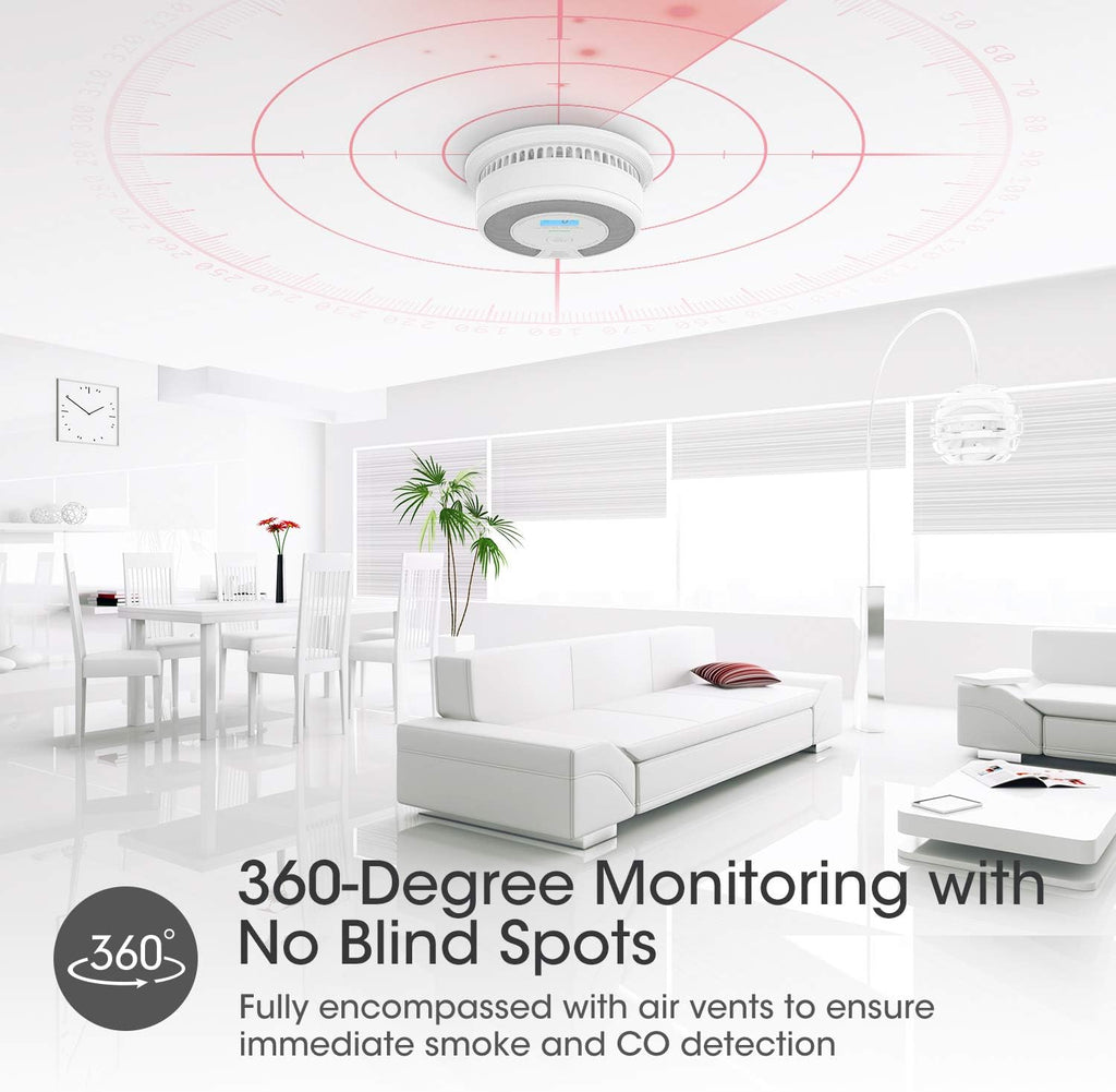 Smoke and CO Detector Alarm with LCD Display, 5-Pack k7