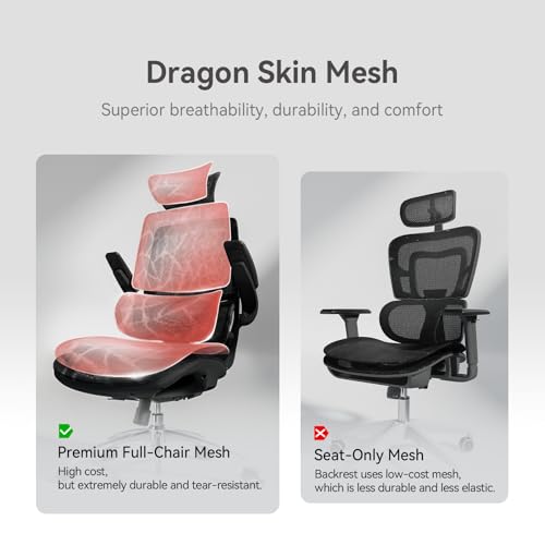 Ergonomic Office Chair with Flip-up Armrests and Lumbar Support K7