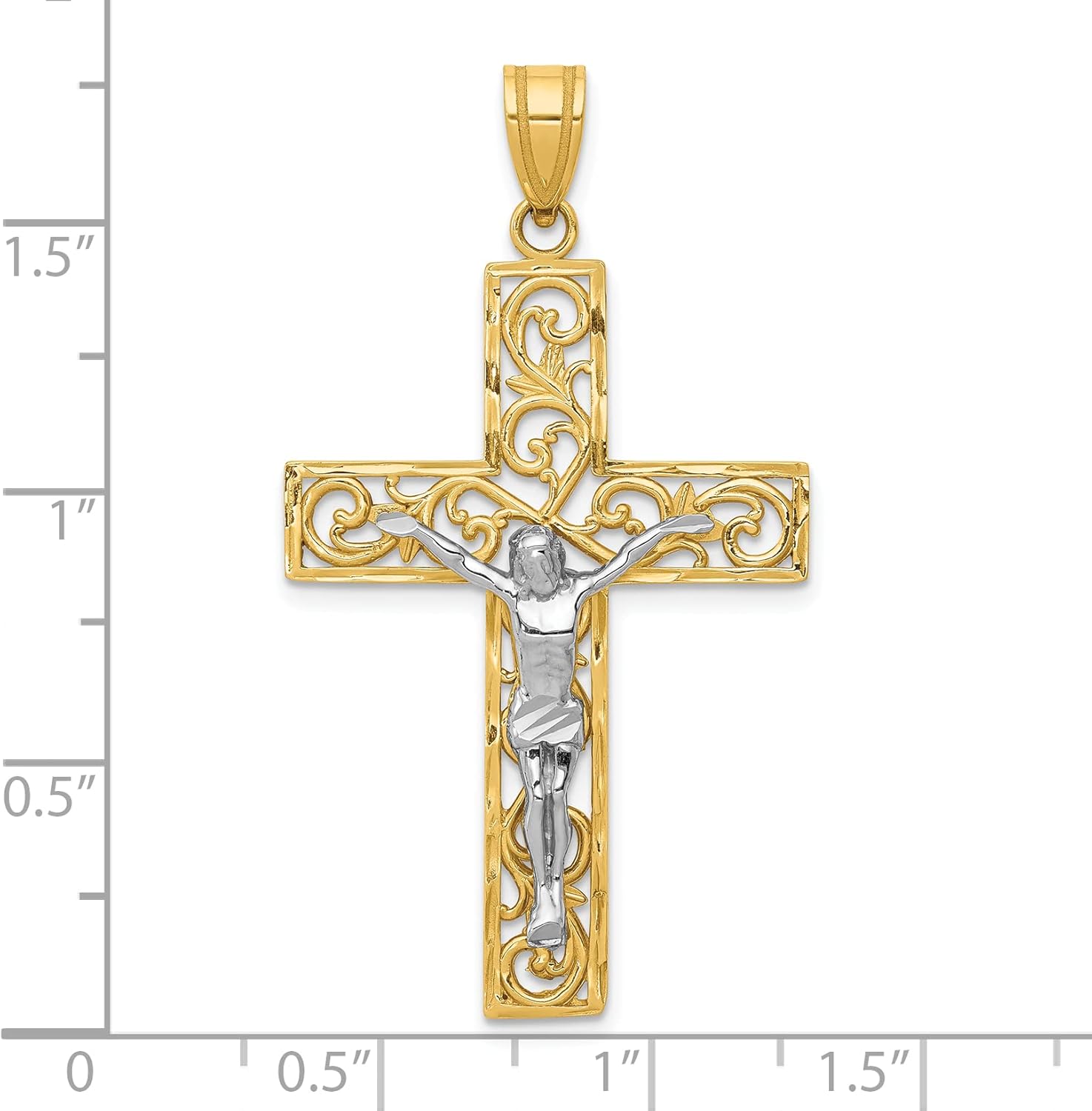Gold Cross Pendant 46mm k7
