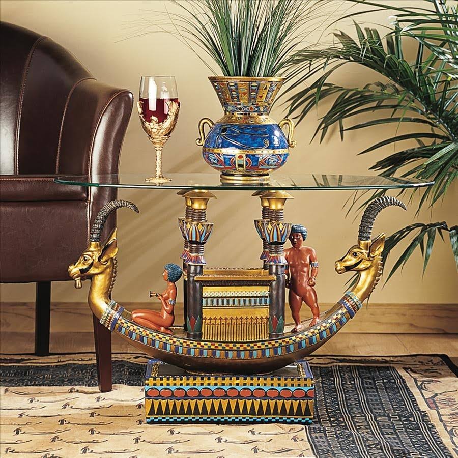 Egyptian Barge Glass-Topped Table k7