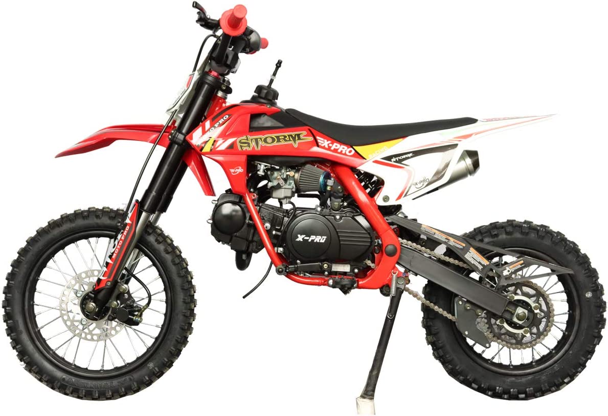 125cc Pit Dirt Bike 4-Speed Manual Kick Start 14/12 Tires k7
