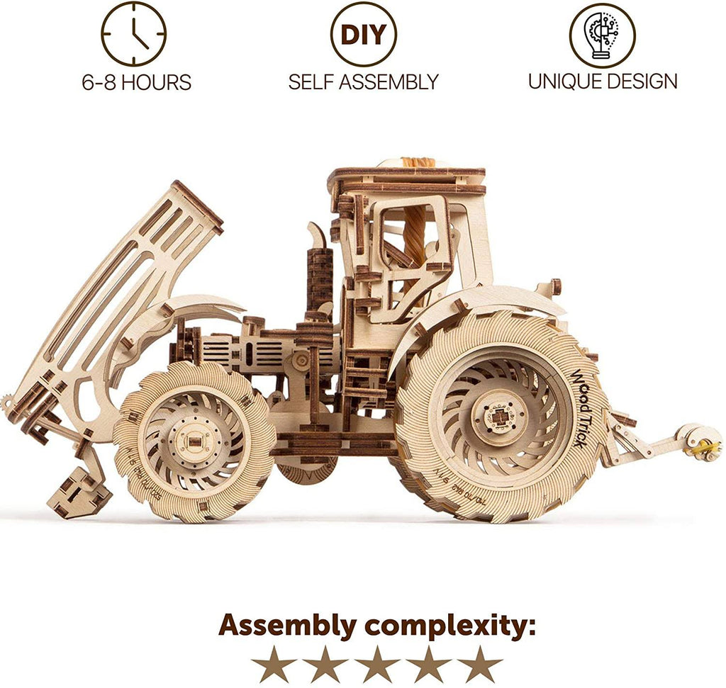 Wooden Mechanical Tractor Model Kit to Build a7
