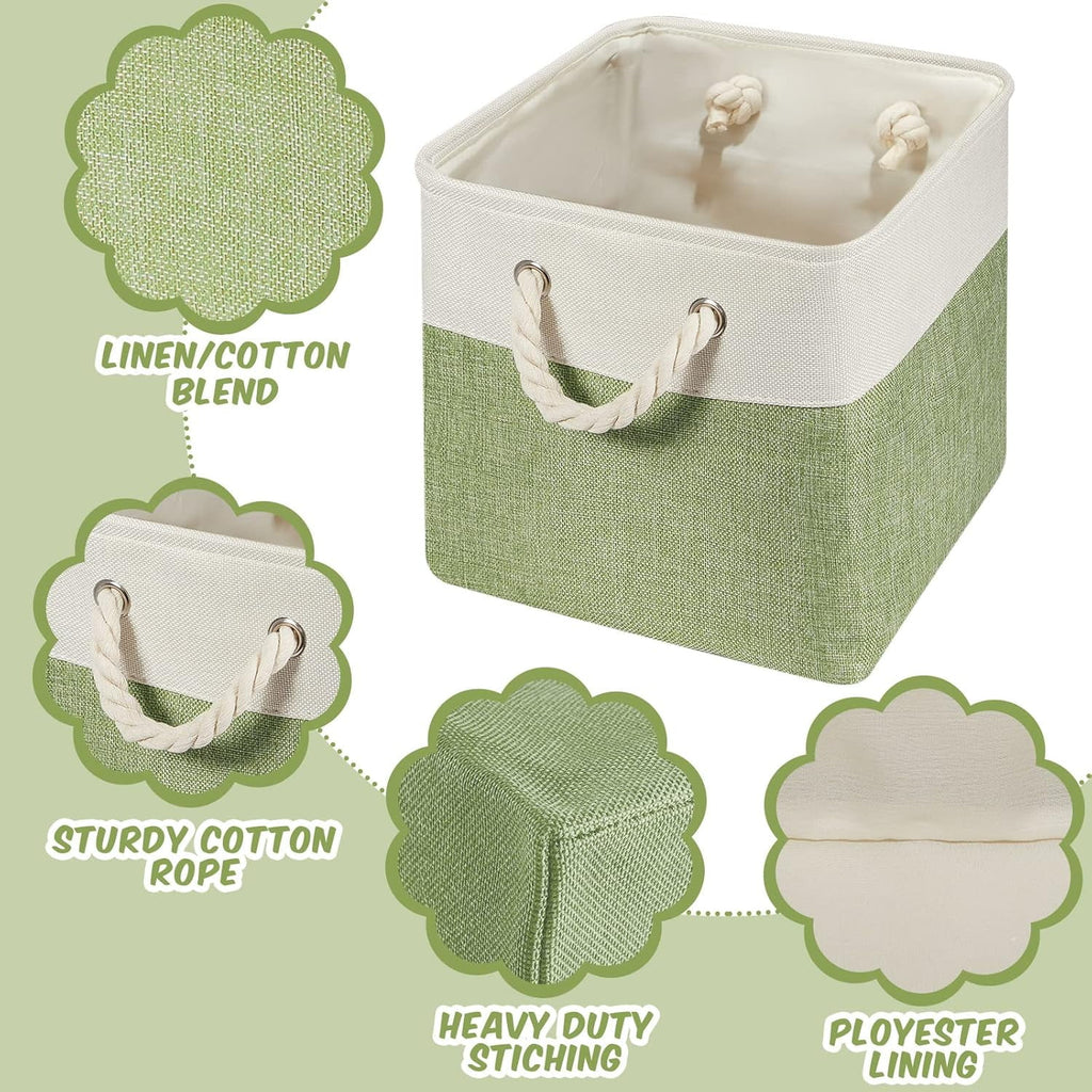 Fabric Cube Storage Bins 11x11 Inch Foldable with Handles G7
