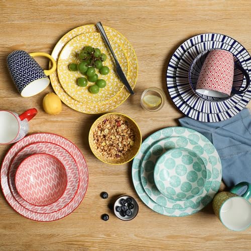 Ceramic Dinnerware Set for 4, Plates and Bowls, 12 Pieces k7