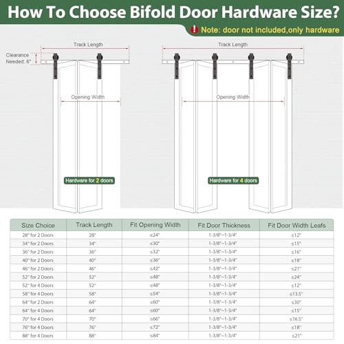 Bifold Sliding Barn Door Hardware Track Kit 4f