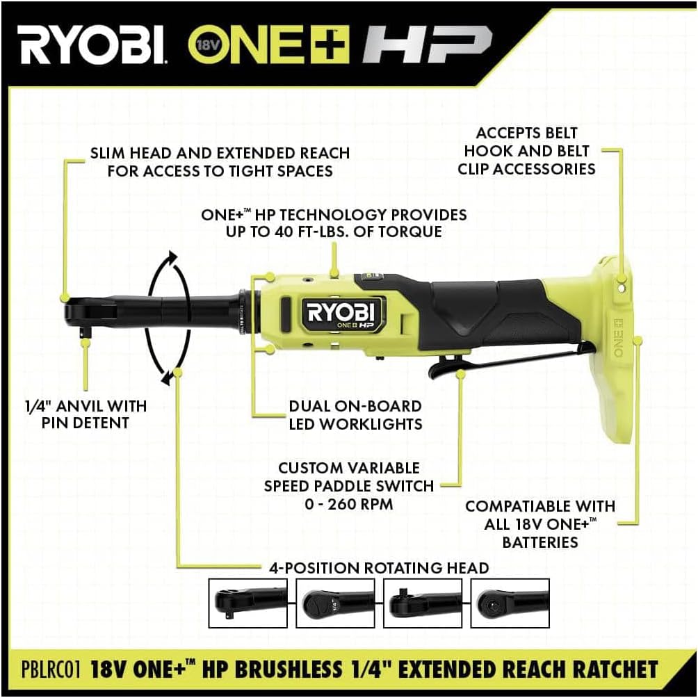 Cordless 1/4 in. Extended Reach Ratchet A7k