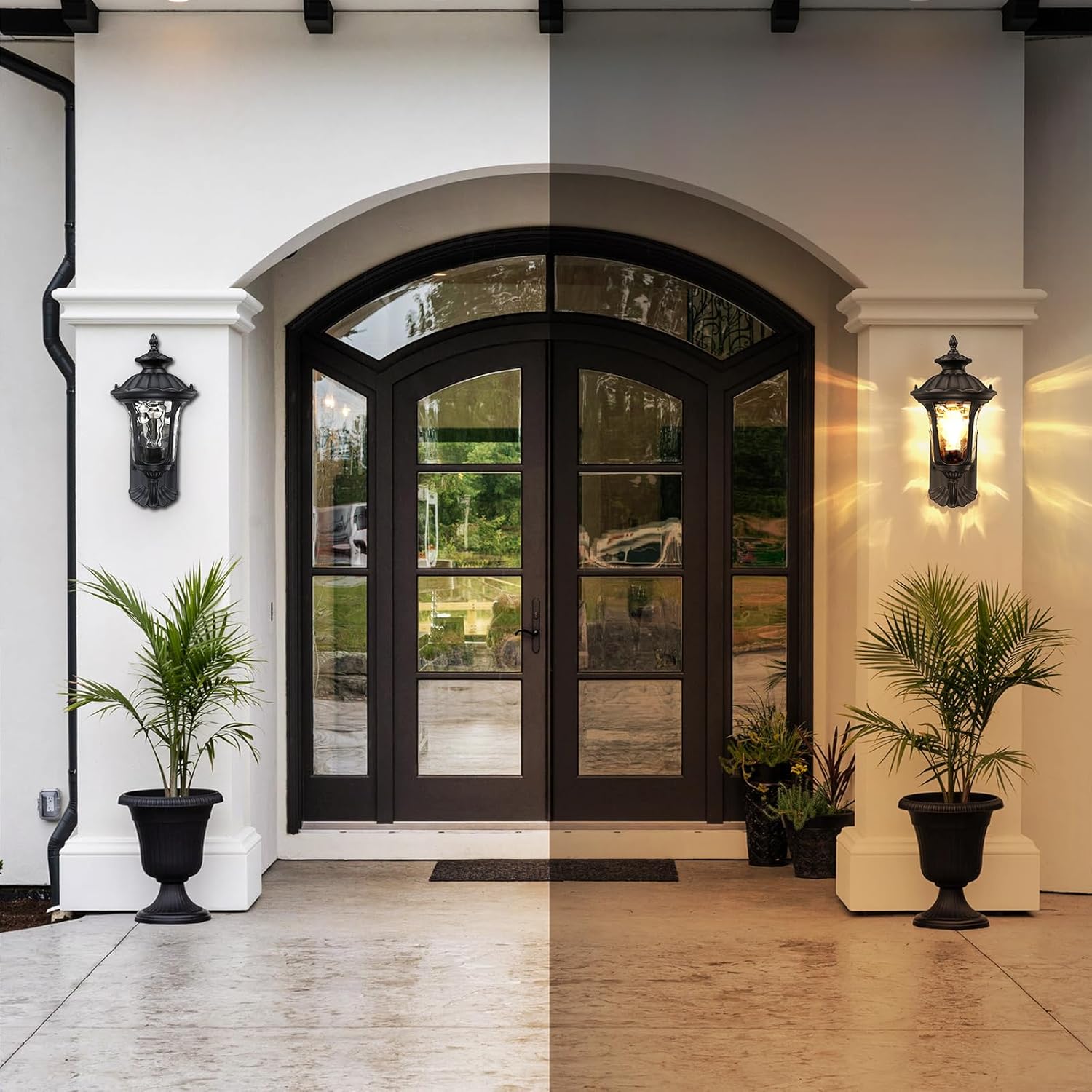 Outdoor Wall Light Fixture Waterproof Sconce Black a7