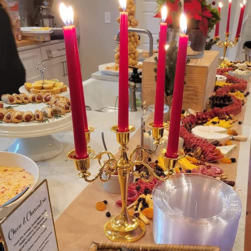 Gold 5 Arms Candelabra Metal Tall Holder for Pillar Candles A7