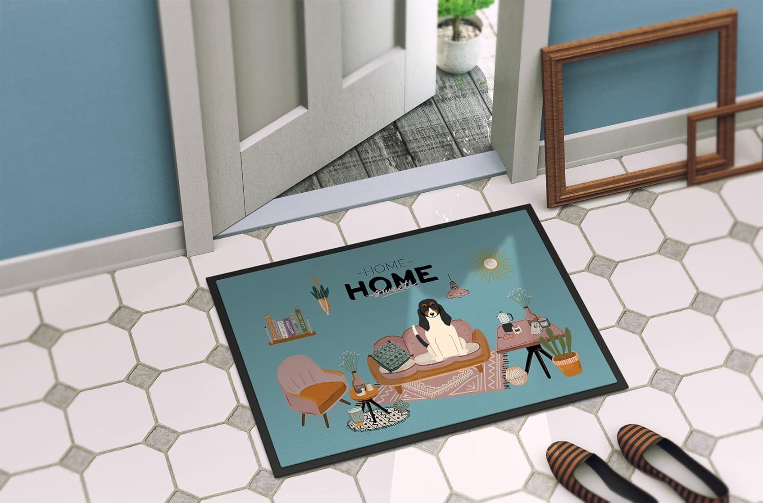 Swiss Hound Doormat 18x27 Non Slip Washable a7
