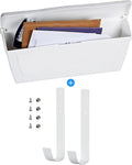 Small Plastic Mailbox with Newspaper Hook Kit for Outside Porch, Easy to Install Wall Mount, Lightweight, Heavy Duty, Rustproof, Maintenance-Free Horizontal Mail Box for House - Made in Canada (White)