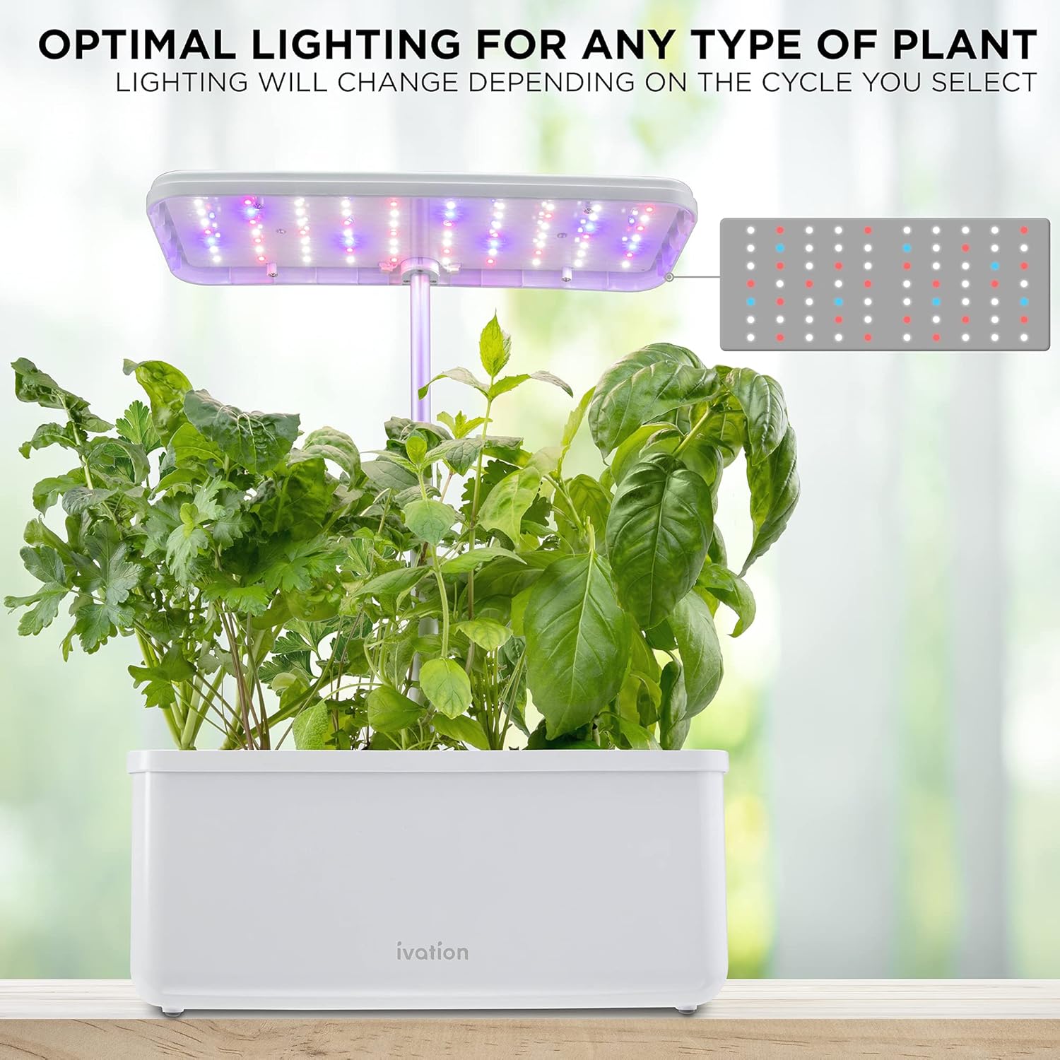 Hydroponics Growing System Kit with LED Grow Light k7