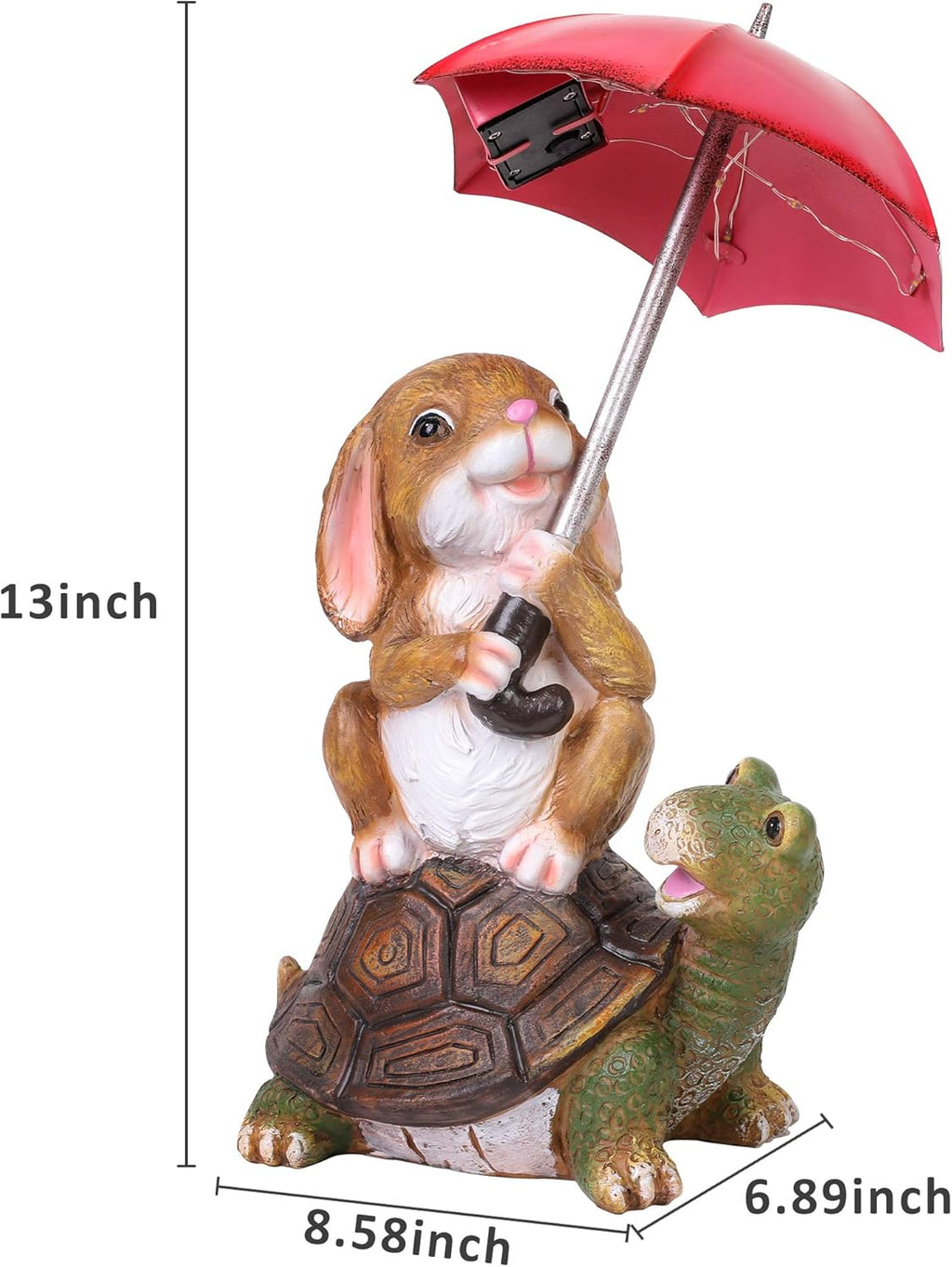 Solar Garden Statues Rabbit Turtle Decor Lights for Outside Yard A7k