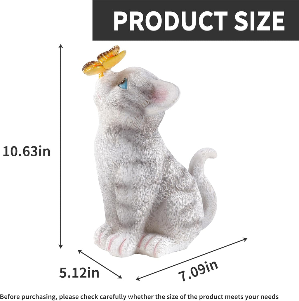 Solar Cat Garden Statue Light a7