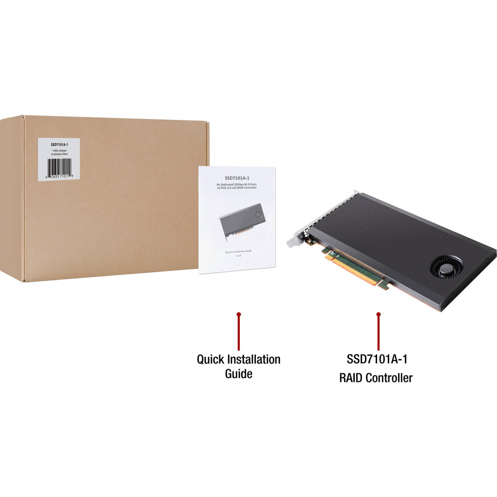 M.2 to PCIe 3.0 x16 RAID Controller 7k