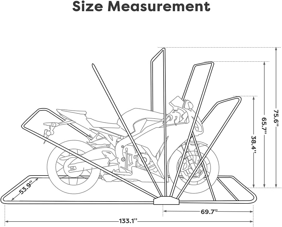 Heavy Duty Motorcycle Shelter Shed Cover Storage Garage Tent with Lock & Carry Bag L7k