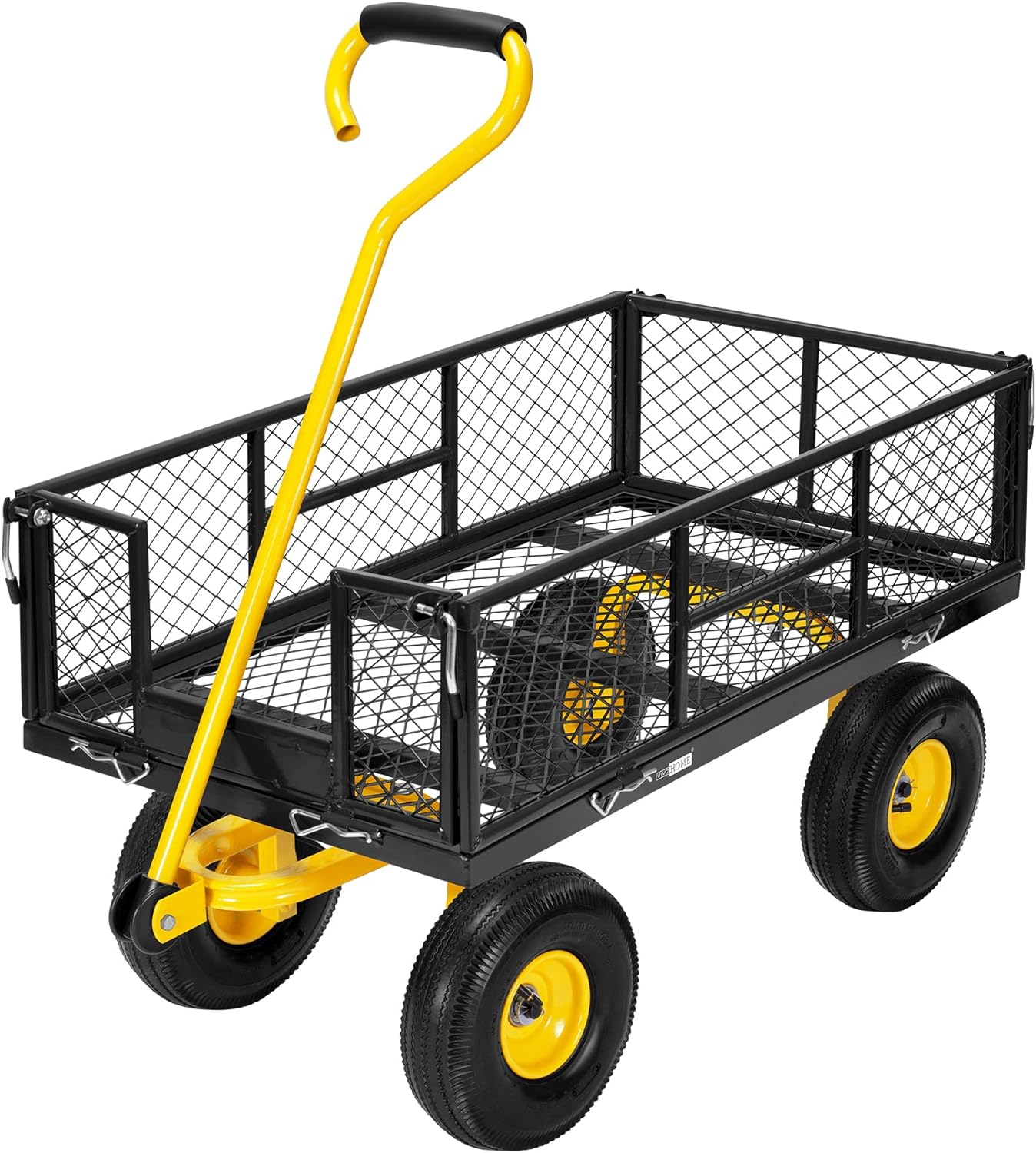 Heavy Duty Mesh Steel Garden Cart with Removable Sides 4.10/3.50-4 Wheels k7