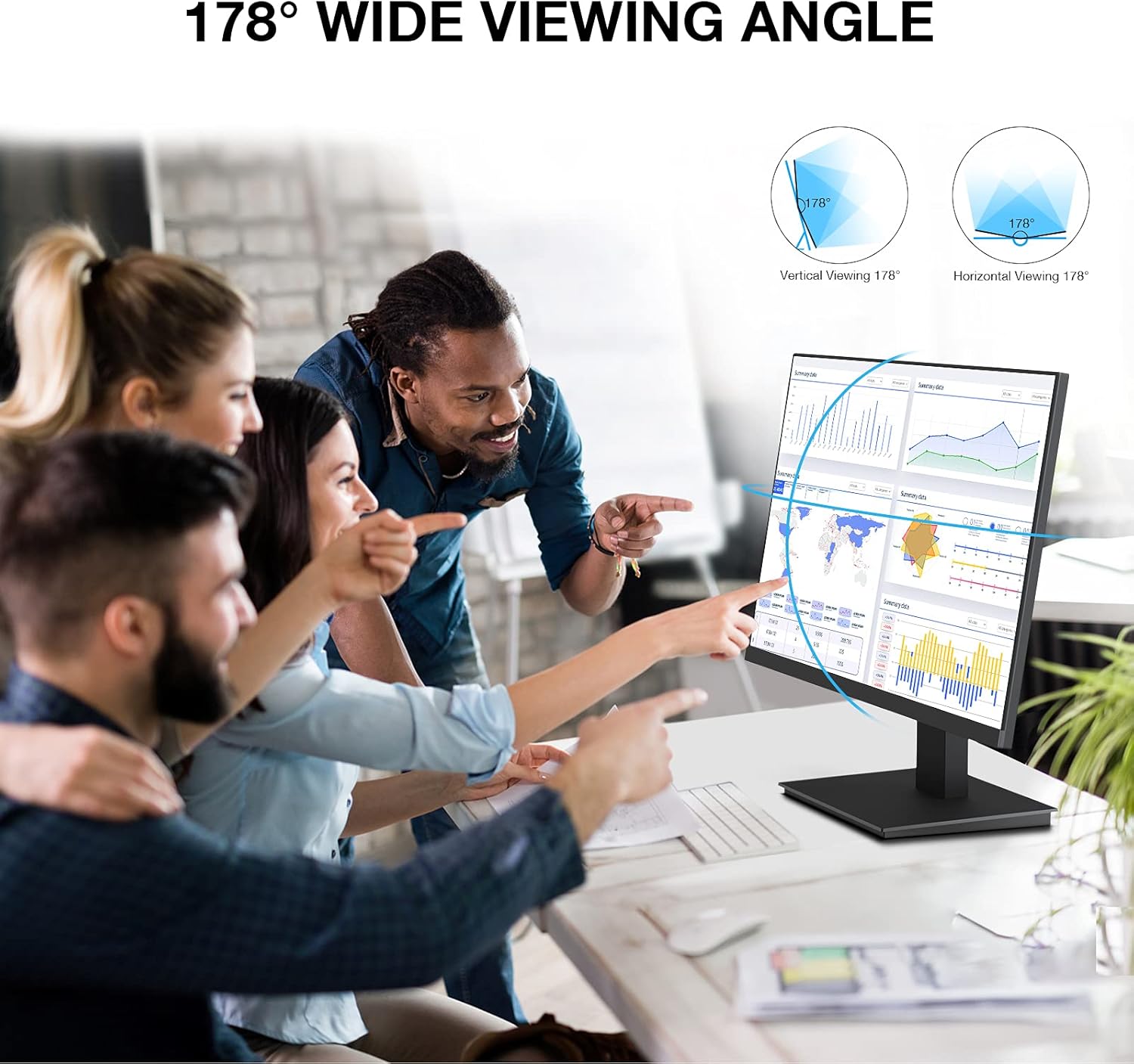 24 inch IPS FHD Monitor 75Hz HDMI VGA Black a7
