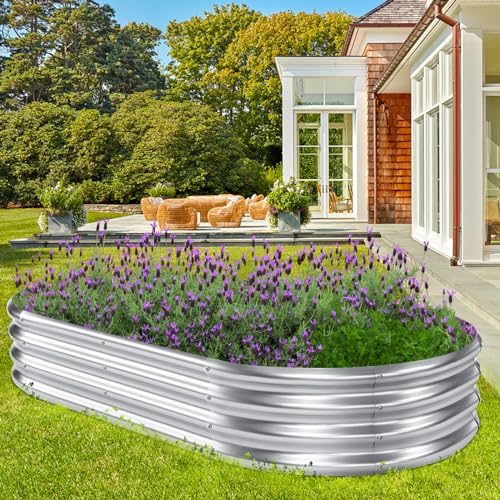 Galvanized Metal Raised Garden Bed Planter Boxes Outdoor A7