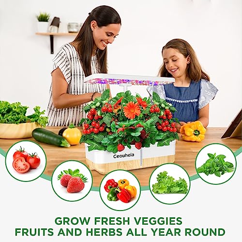 Hydroponics Growing System 12 Pods Indoor Herb Garden LED Light A7