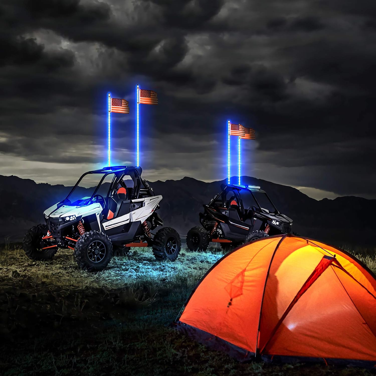LED Whip Lights for UTV ATV Bluetooth, 366 Modes Spiral RGB, 2pcs 3ft a7
