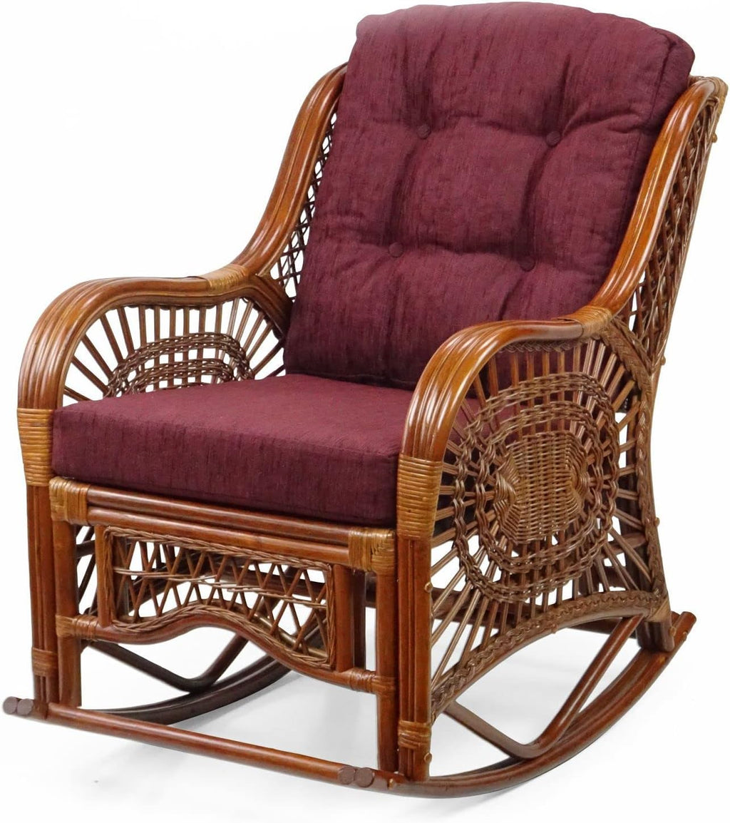 Rattan Rocking Lounge Chairs Set of 2 with Coffee Table 7k