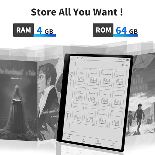 Ebook Reader 10.3 inch E-Ink Touch Screen with Stylus and Cover k7m