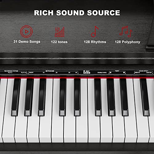 Weighted Digital Piano with Bench, Hammer Action Keyboard 7k