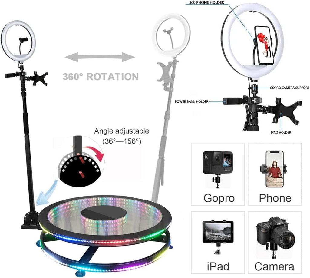 360 Photo Booth Machine for Parties Slow Motion Spin 7k