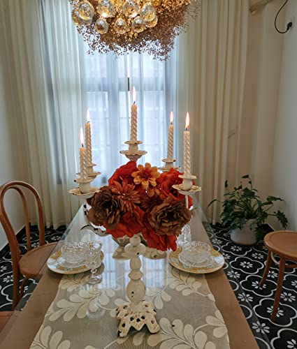 Cast Iron Candelabra Vintage White 5 Arms 17Inch a7