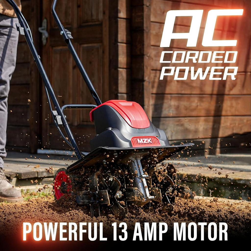 Electric Tiller Cultivator 16 Inch 8 Depth Adjustable Wheels F7k
