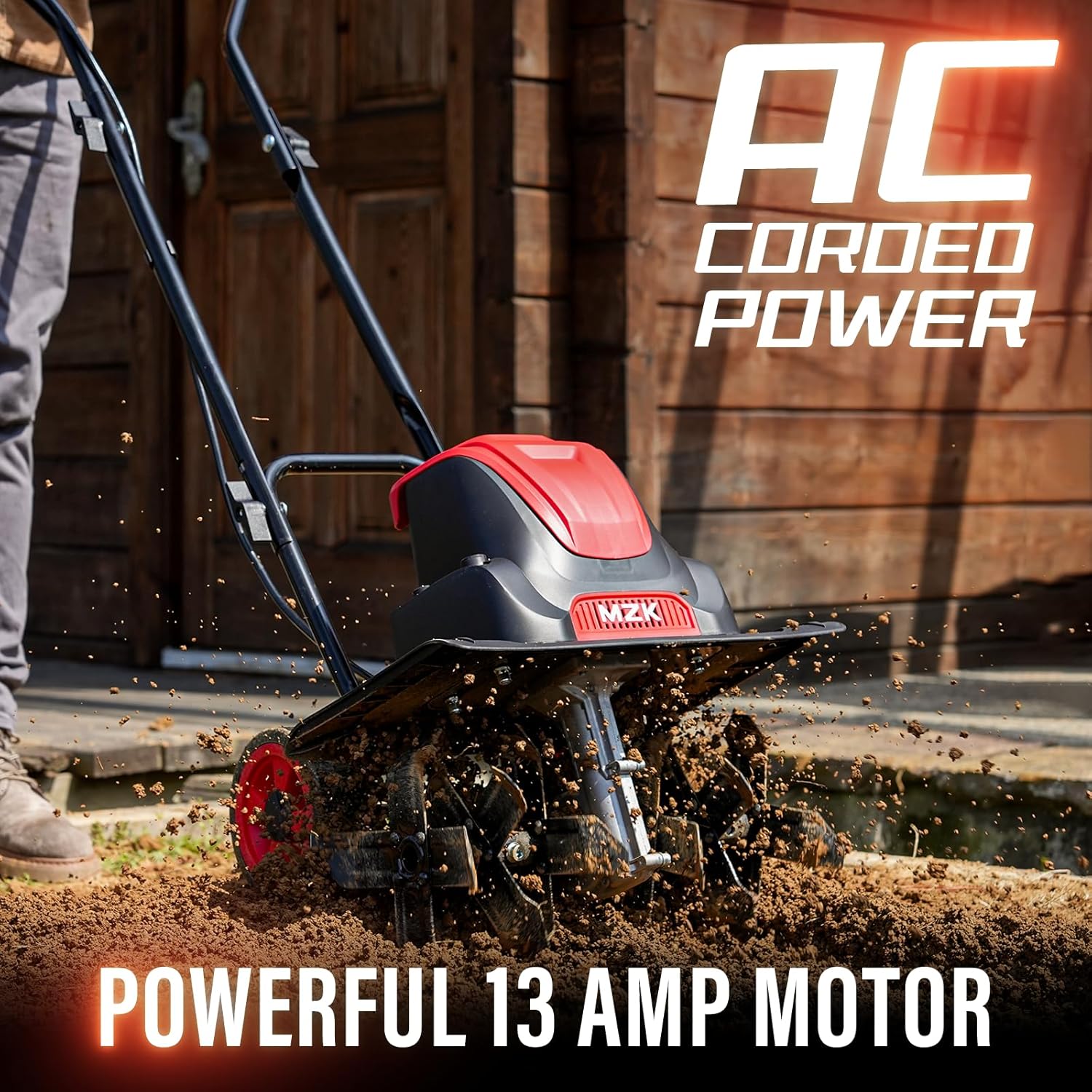 Electric Tiller Cultivator 16 Inch 8 Depth Adjustable Wheels F7k