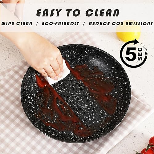Ceramic Cookware Set with Lids, Non-Stick Frying Pans, Induction Safe k7