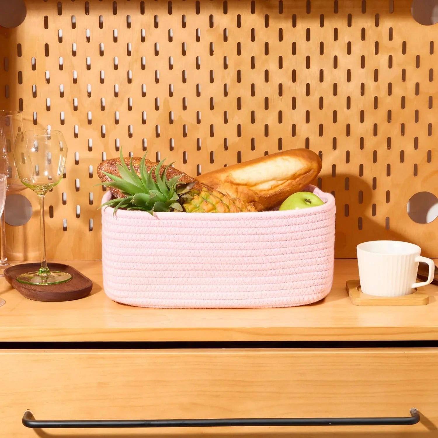 Small Storage Baskets for Organizing 3 Pack Light Pink 7k