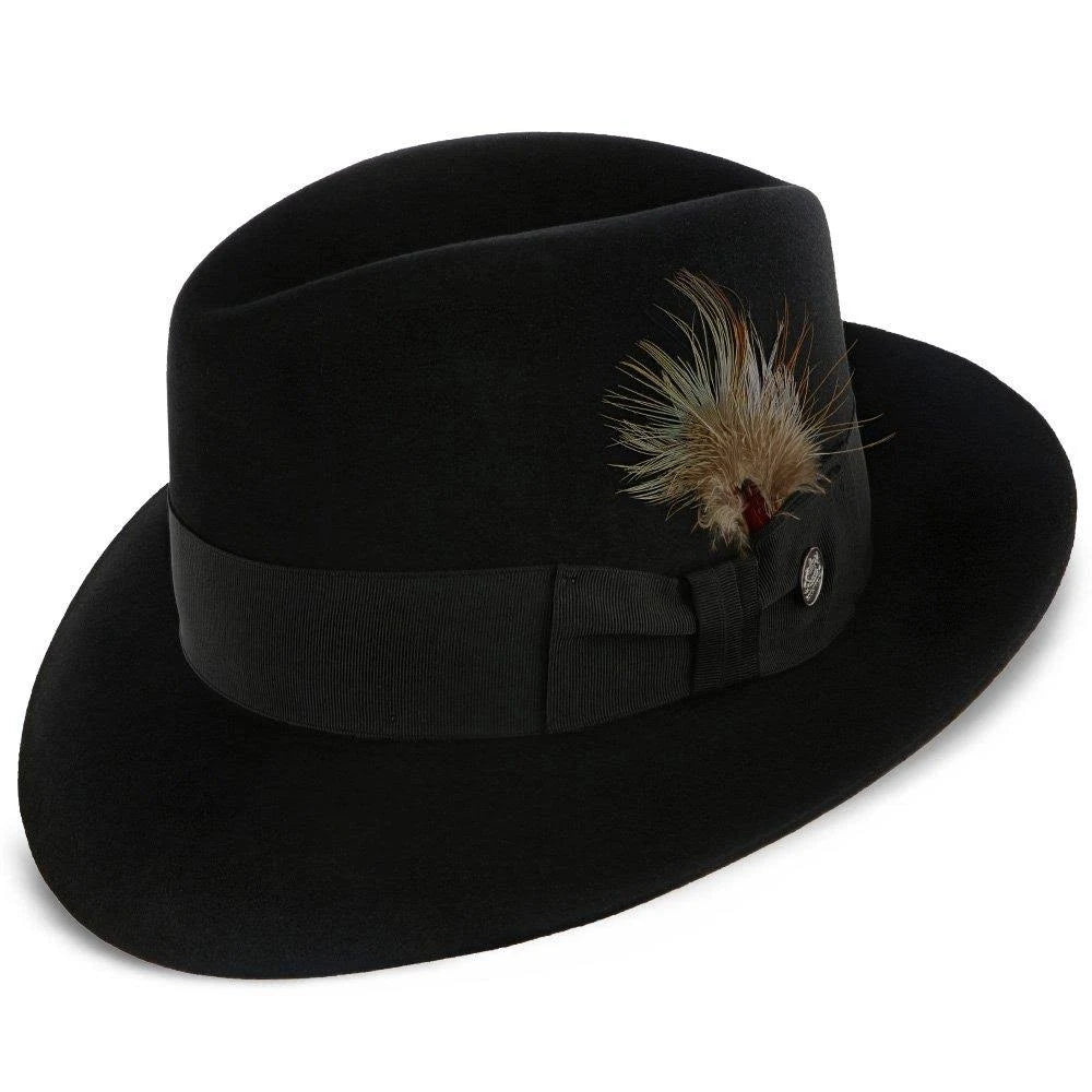 Beaver Fur Felt Fedora Hat 7 1/4 K9
