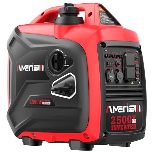 Gas Powered Portable Inverter Generator, CO Sensor, Quiet Backup A7