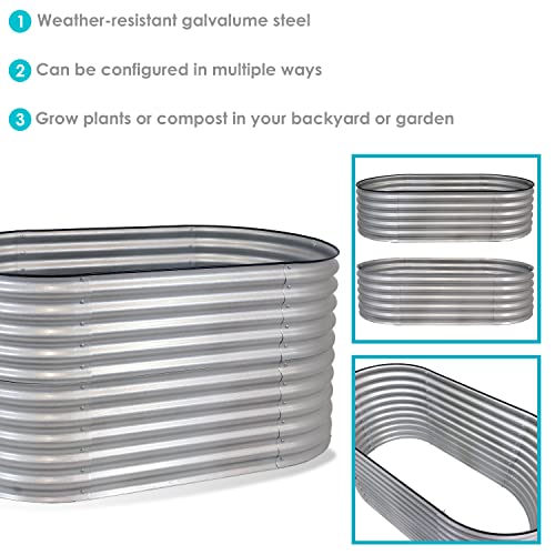 Oval Raised Garden Bed Stackable Steel Planter Kit Brown k7