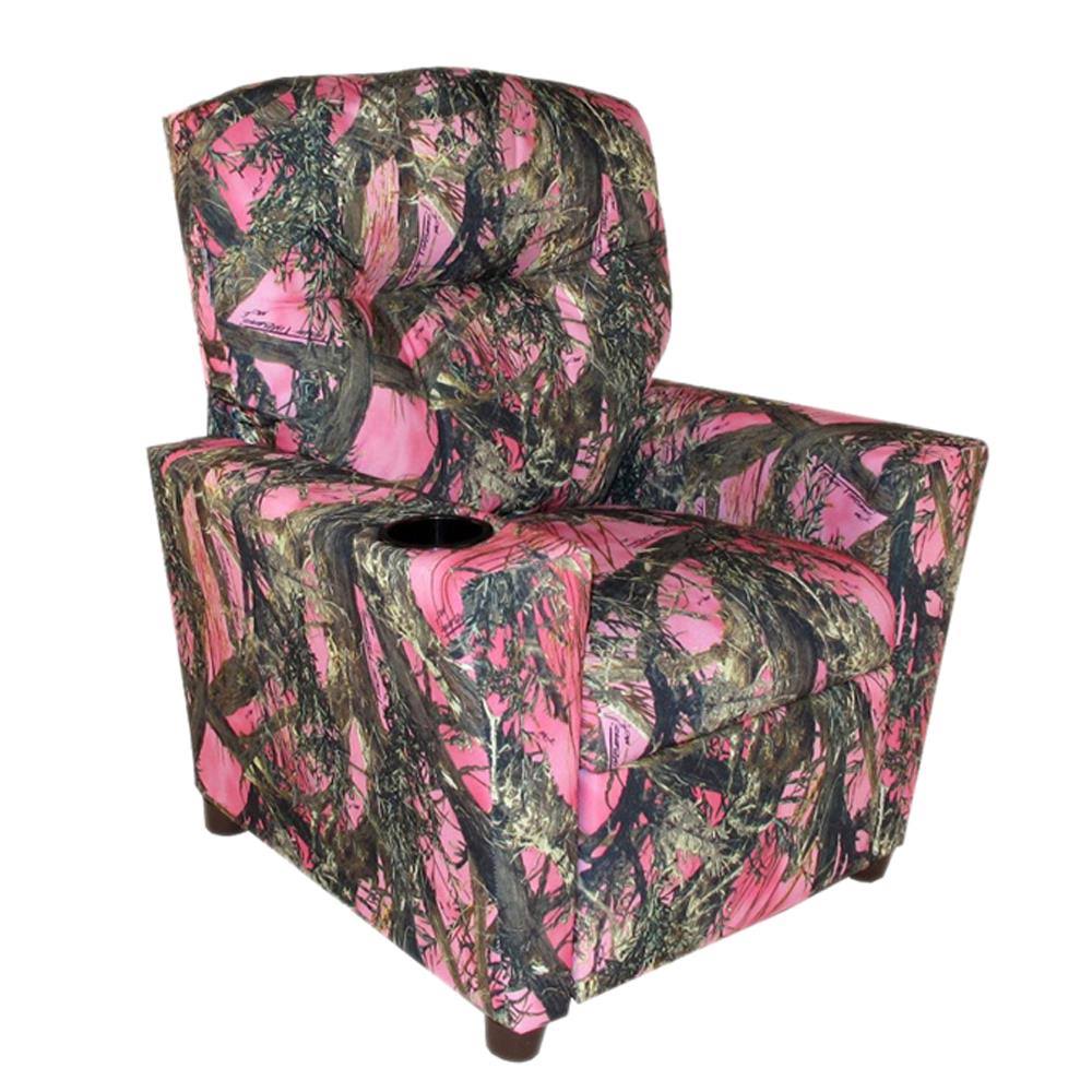 Dozydotes Child Recliner with Cup Holder Camouflage Pink - True Timber