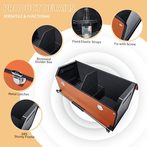 Car Organizer Trunk, Collapsible Leather with Lid, Auto Cargo Storage a7