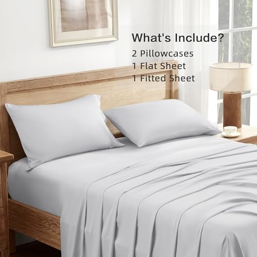 Queen Sheets Set, Cooling Bamboo Bedding, Deep Pocket, Dark Green K7