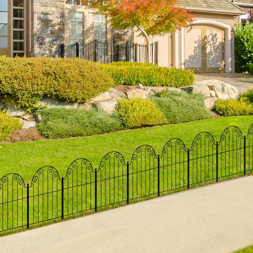 Decorative Garden Fence 10 Panels, Rustproof Metal 25ft, 42 Inch High a7
