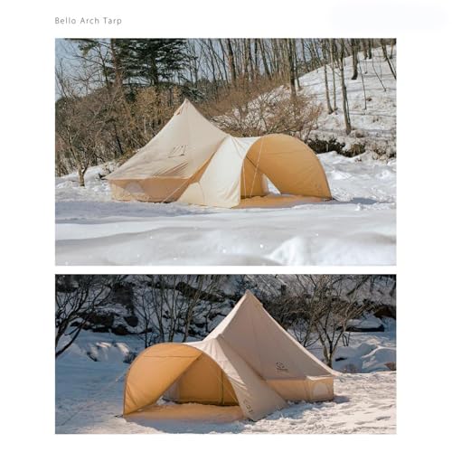Canvas Bell Tent with Stove Jack, 4 Season Camping for 3-6 Person A7