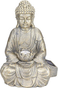 Solar Powered Buddha Garden Statue, Peaceful Zen Buddha Sculpture for Yard, Garden, Patio, Outdoor Decorative Light