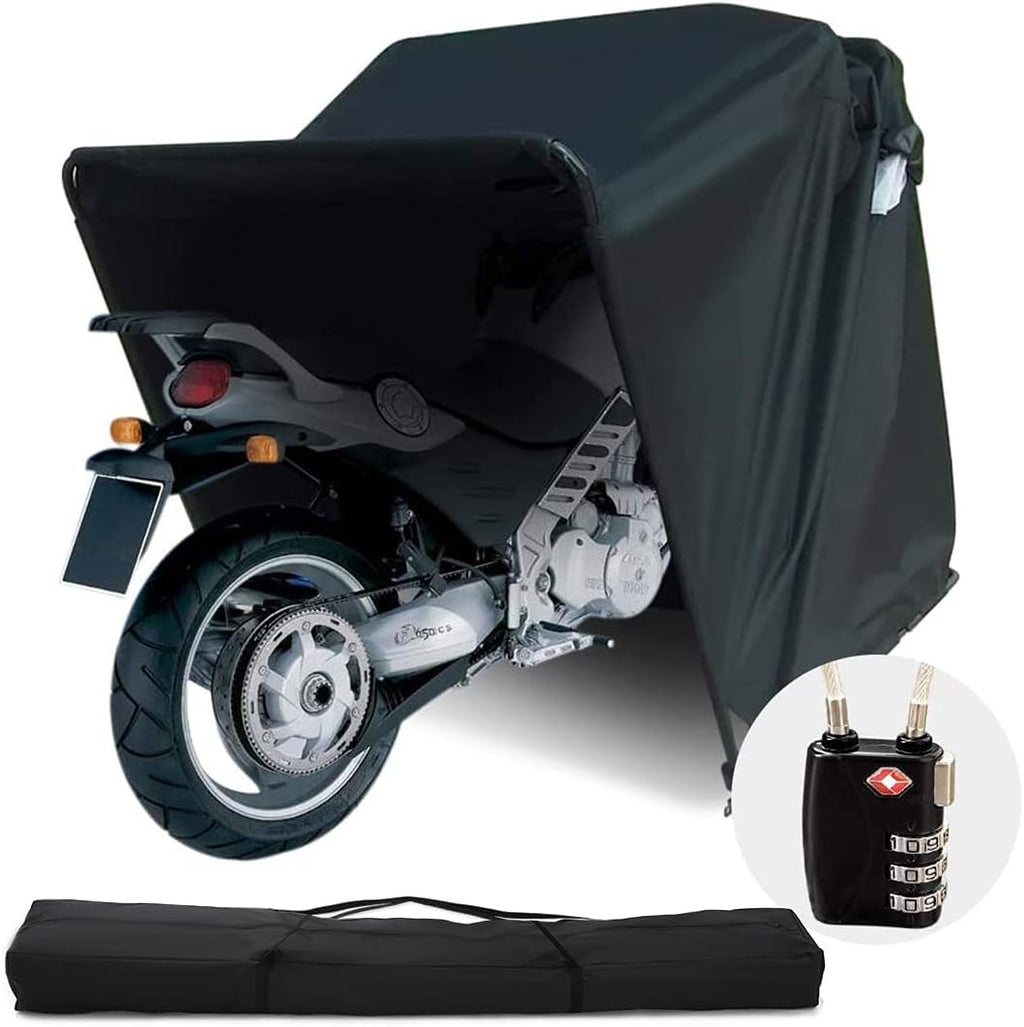 Heavy Duty Motorcycle Shelter Shed Cover Storage Garage Tent with Lock & Carry Bag L7k