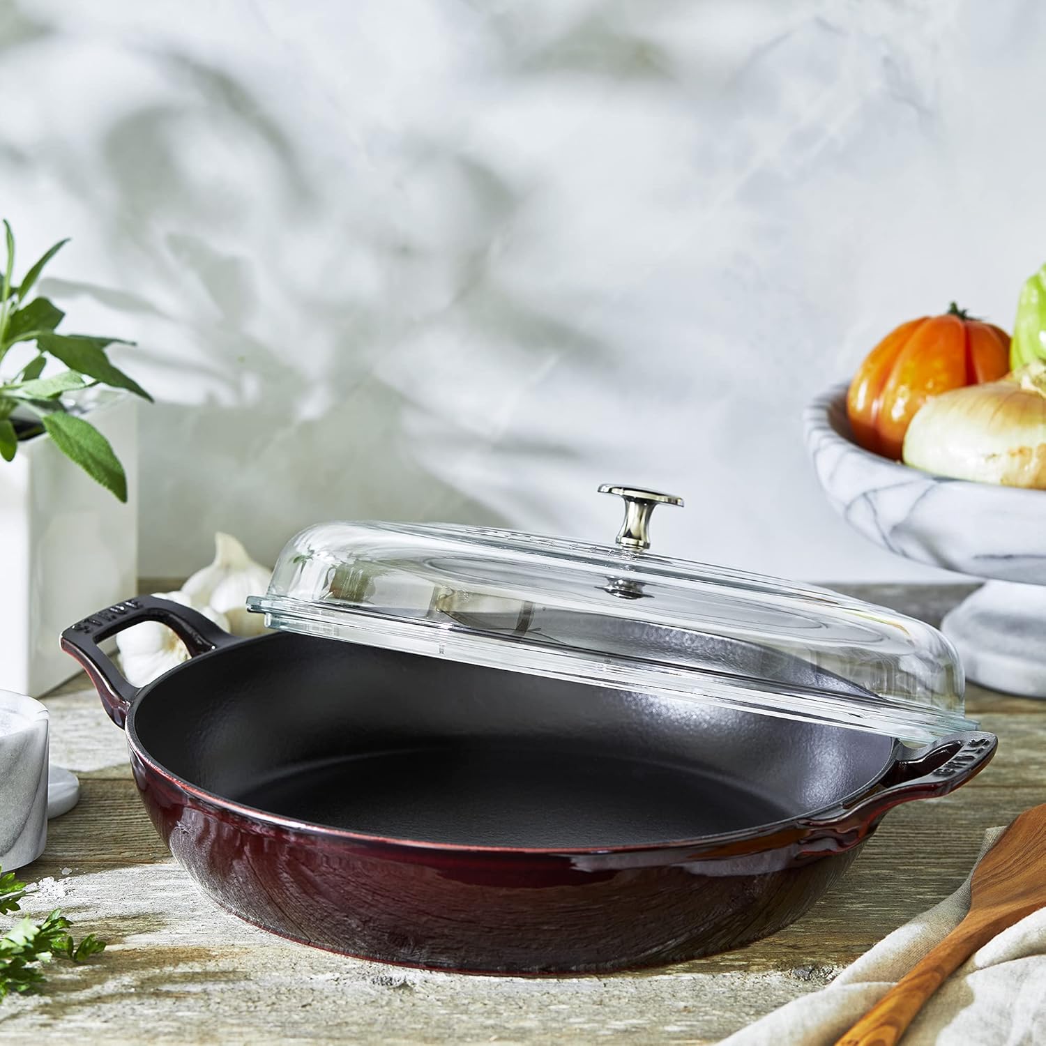 Cast Iron Braiser with Glass Lid 3.5qt k7