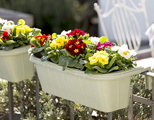 Railing Planter 23.5" Adjustable White Ratan Look k7