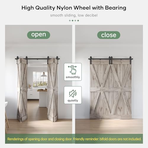 Bifold Sliding Barn Door Hardware Track Kit 4f