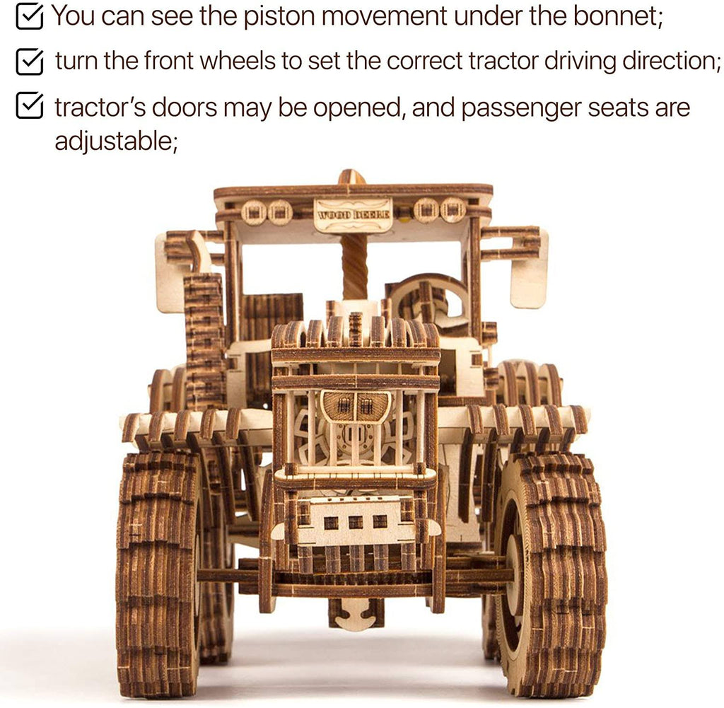 Wooden Mechanical Tractor Model Kit to Build a7
