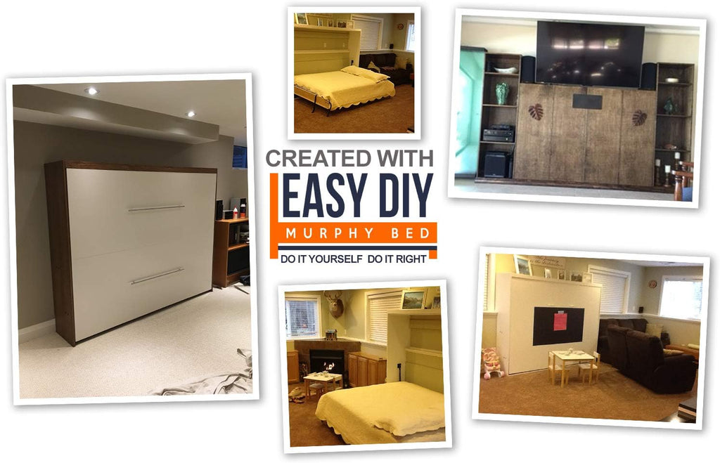 Queen Size Murphy Bed Hardware Kit DIY Wood Frame Folding Wall Bed 7k