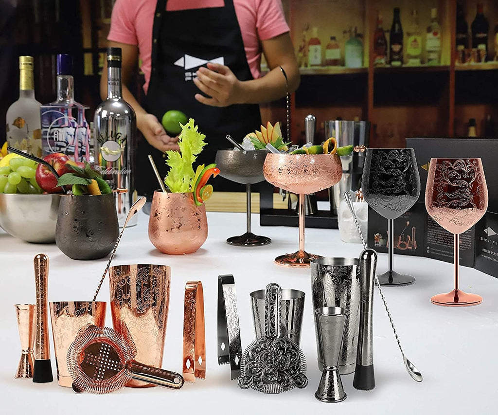 Cocktail Travel Set 13-Piece Bartender Kit with Insulated Bag A7k